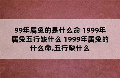 99年属兔的是什么命 1999年属兔五行缺什么 1999年属兔的什么命,五行缺什么